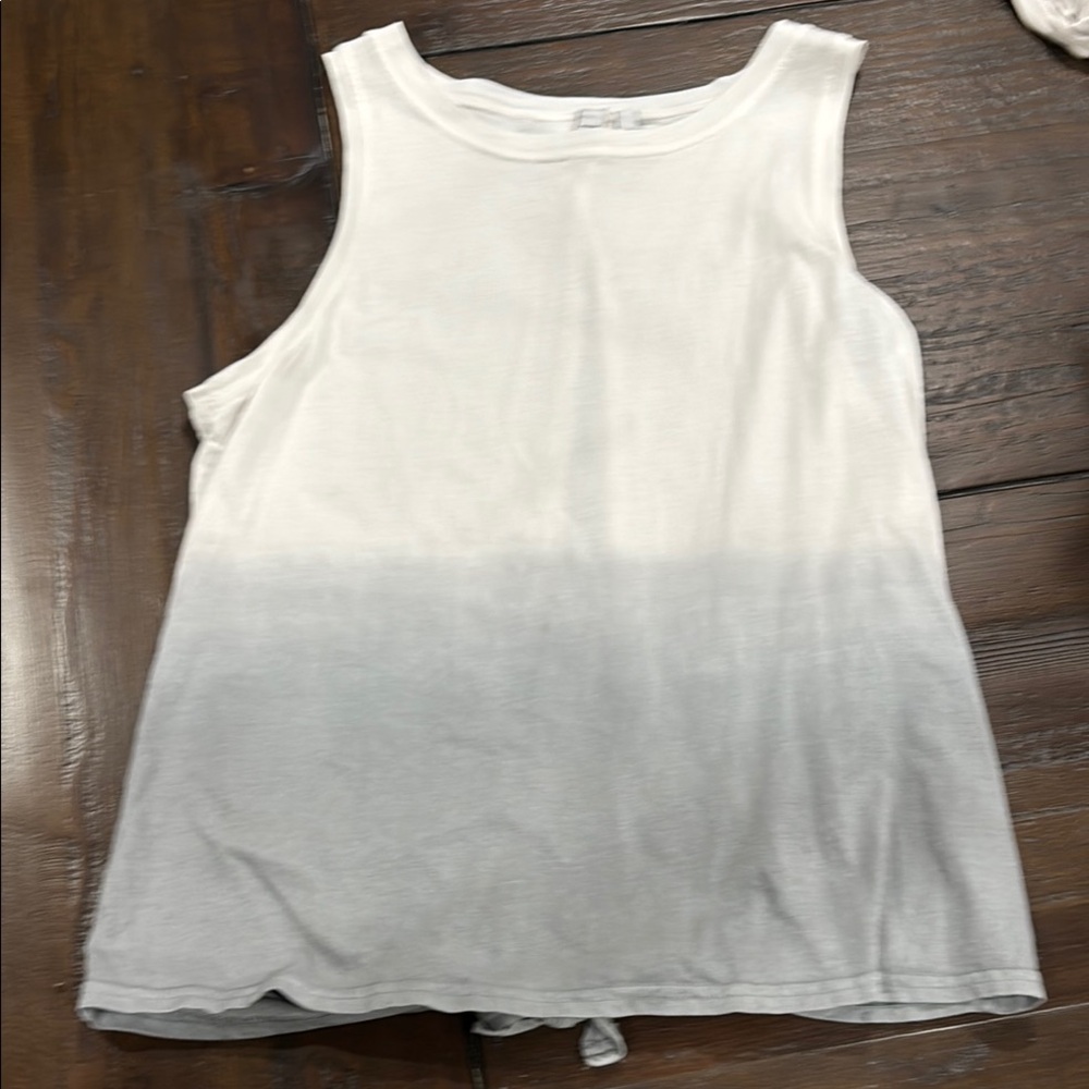 Zella White and Gray Tank Top